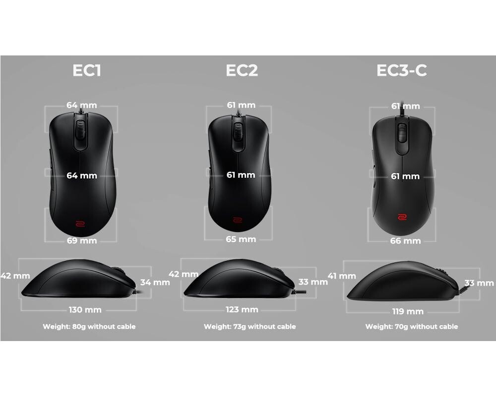 Мишка Геймърска мишка ZOWIE EC1-C, Черен 6