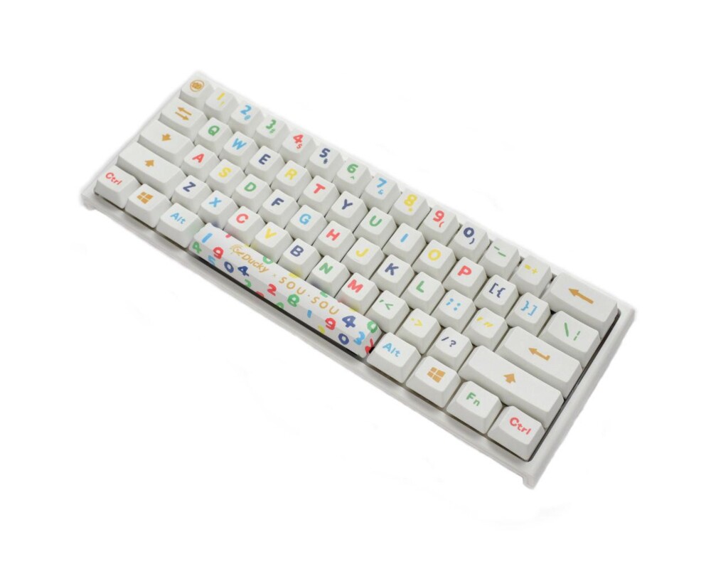 Клавиатура Геймърска механична клавиатура Ducky x SOU SOU One 2 Mini White RGB, Cherry MX Black 3
