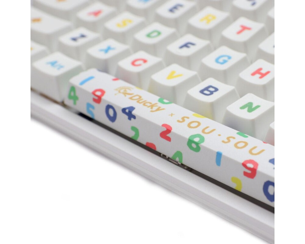 Клавиатура Геймърска механична клавиатура Ducky x SOU SOU One 2 Mini White RGB, Cherry MX Brown 5