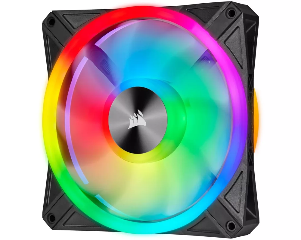 Вентилатор и Corsair iCUE QL140 RGB PWM, 2 Fan комплект, с включен контролер Lightning Node CORE, Черен 3