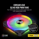 Вентилатор и Corsair iCUE QL140 RGB PWM, 2 Fan комплект, с включен контролер Lightning Node CORE, Черен 7