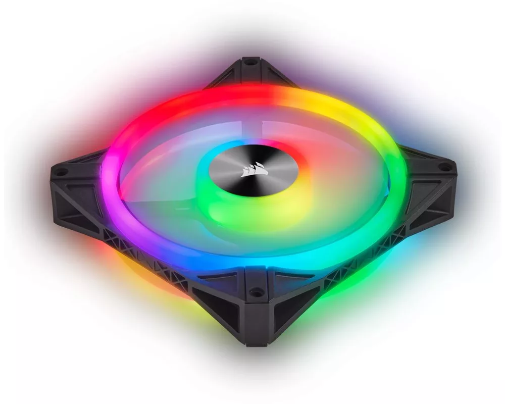 Вентилатор и Corsair iCUE QL140 RGB PWM, 2 Fan комплект, с включен контролер Lightning Node CORE, Черен 2