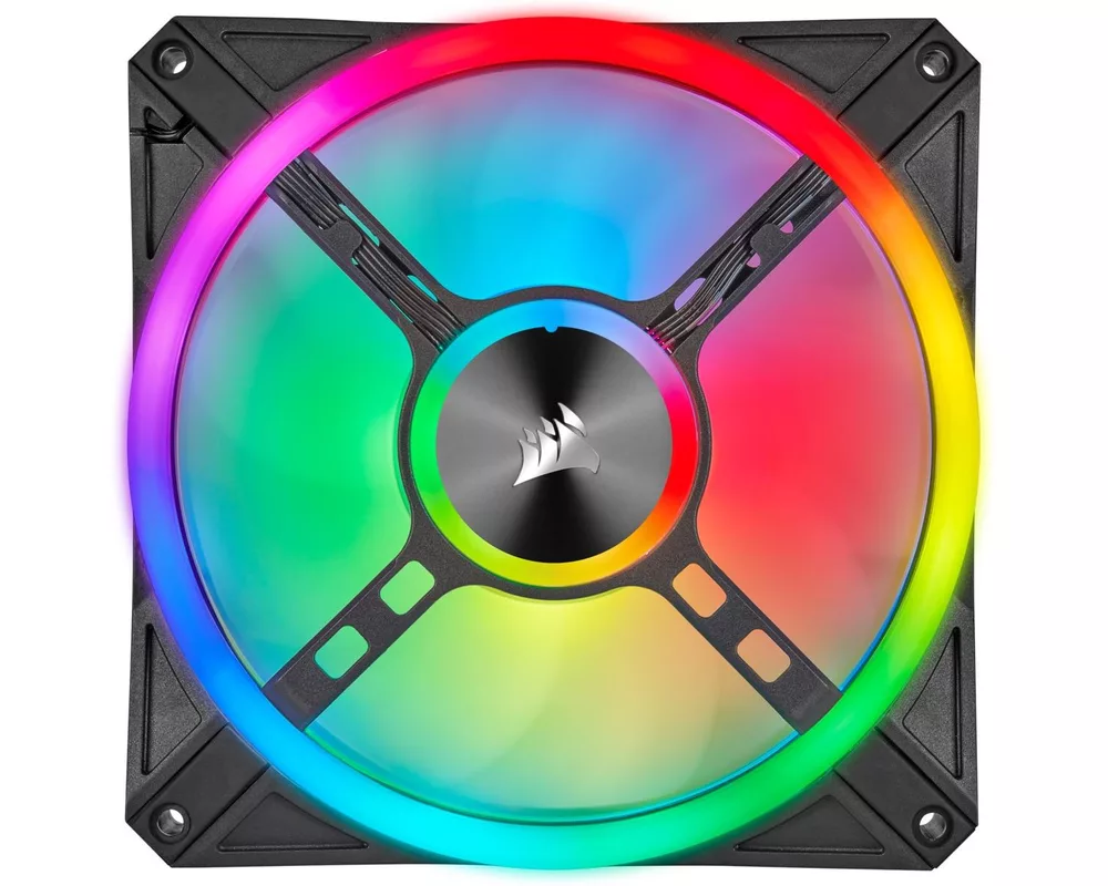Вентилатор и Corsair iCUE QL140 RGB PWM, 2 Fan комплект, с включен контролер Lightning Node CORE, Черен 6