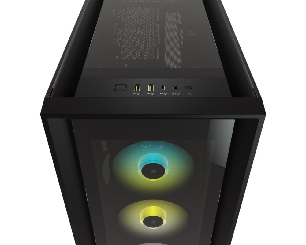 Кутия CORSAIR iCUE 5000X RGB Tempered Glass Mid-Tower ATX PC Smart Case Black 5