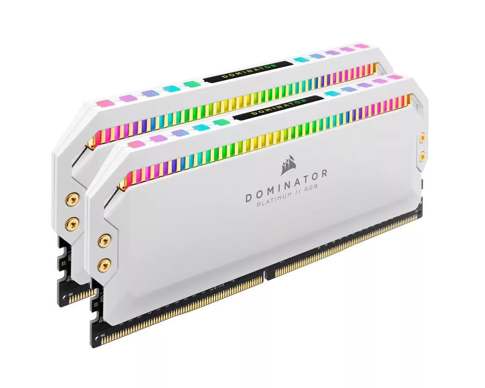 Памет Corsair Dominator Platinum RGB White 16GB(2x8GB) DDR4 PC4-25600 3200MHz CL16 CMT16GX4M2C3200C16W 2
