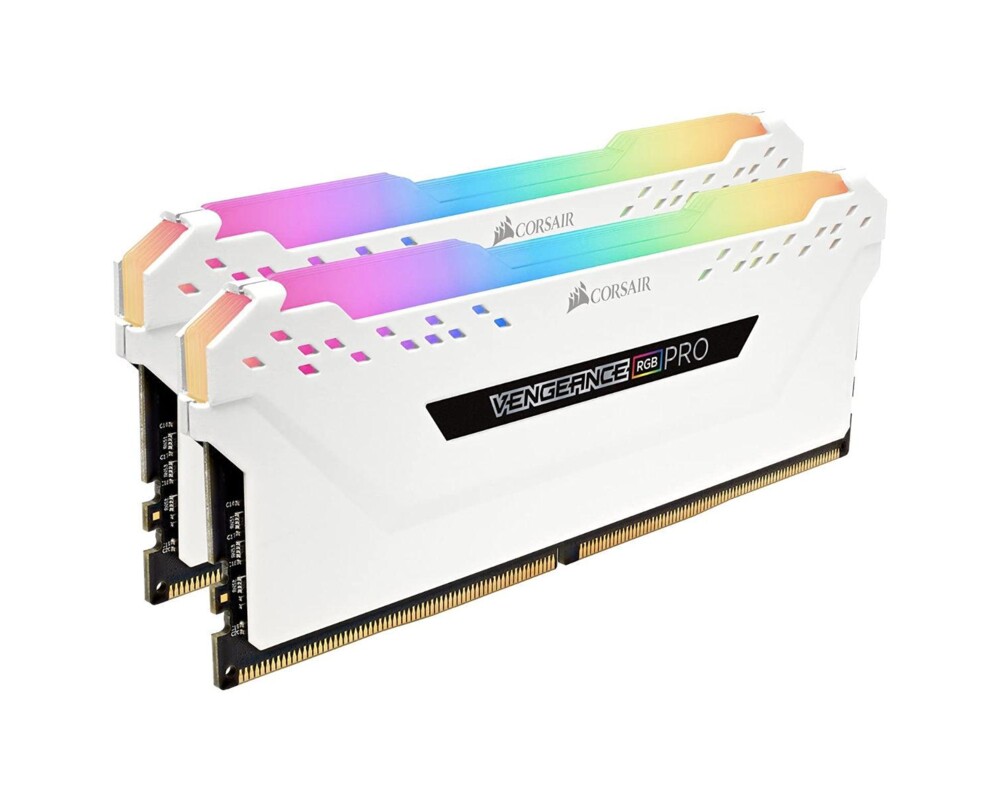 Памет CORSAIR DDR4 3600MHz 16GB 2 x 288 DIMM Unbuffered Vengeance RGB PRO White Heat spreader RGB LED 1.35V XMP 2.0 2