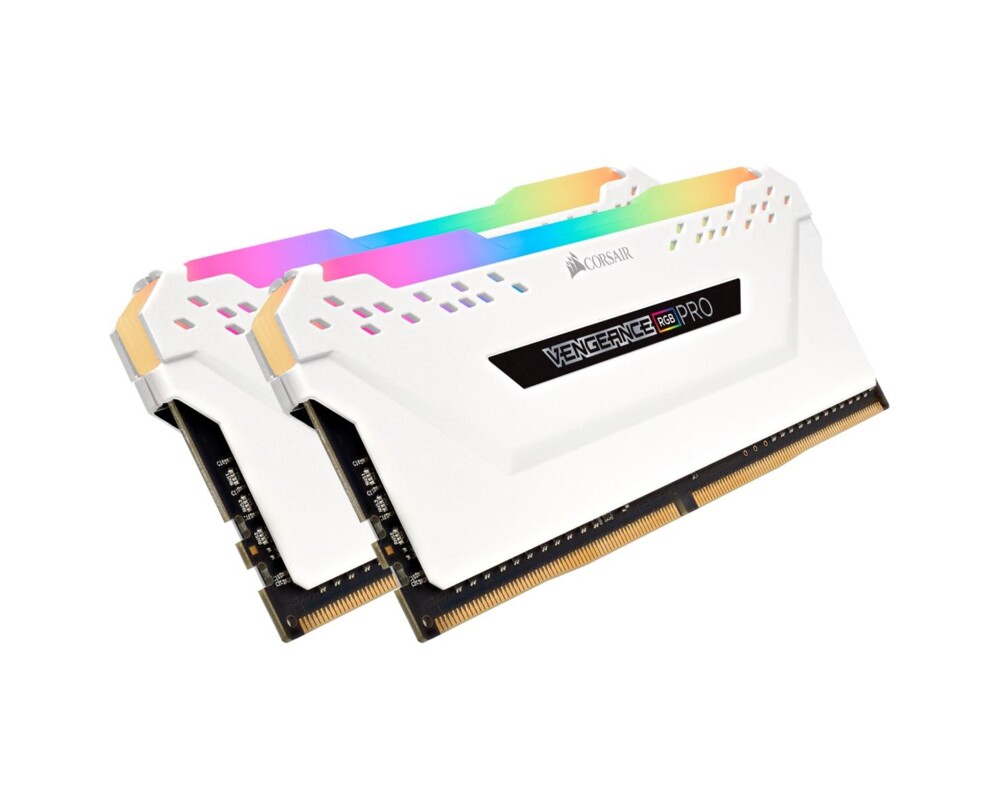 Памет CORSAIR DDR4 3600MHz 16GB 2 x 288 DIMM Unbuffered Vengeance RGB PRO White Heat spreader RGB LED 1.35V XMP 2.0 3