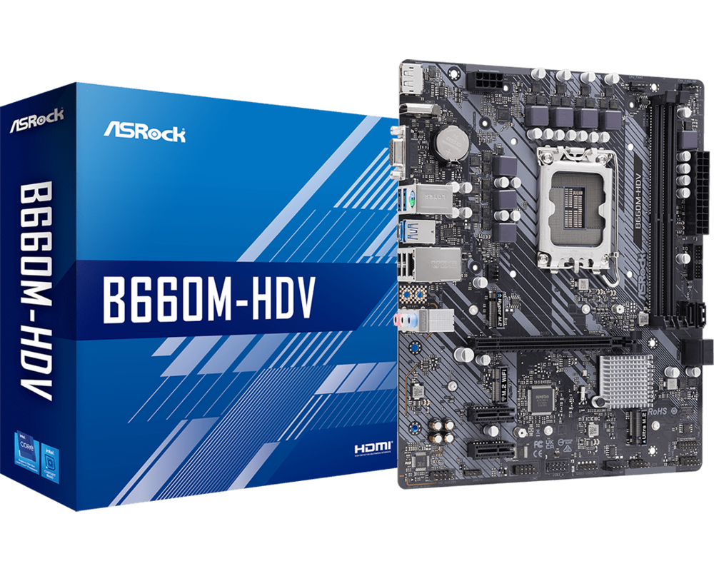 Дънна платка ASRock B660M-HDV, LGA1700, DDR4, mATX 9
