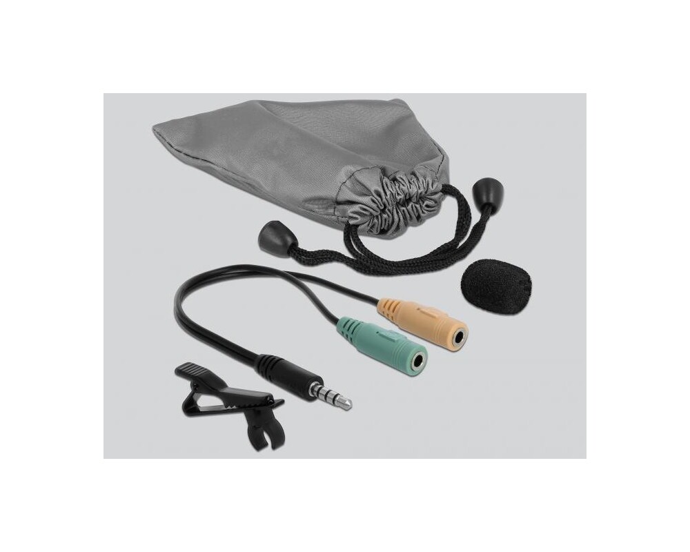 Микрофон с клипс Delock, За вратовръзка/ яка, 66279 3