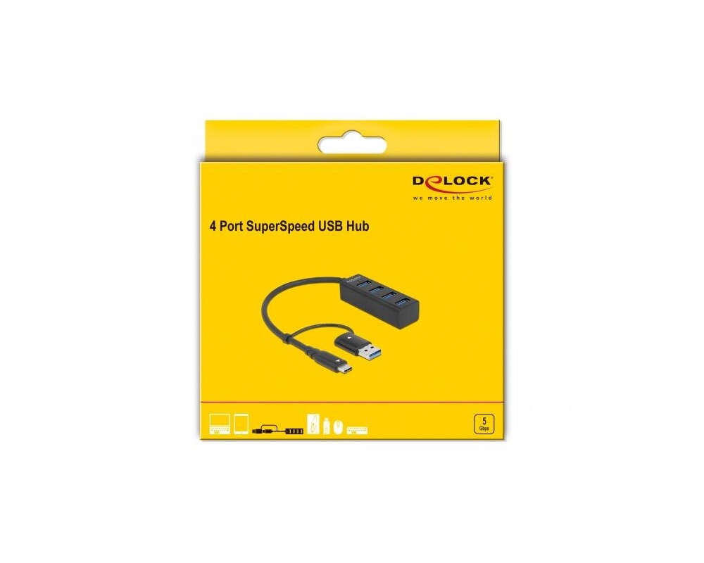 USB хъб , 4 порта, DELOCK-63828 3
