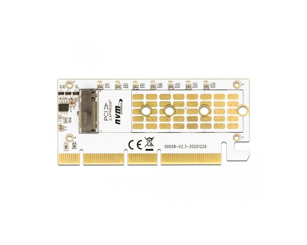 Контролер PCI Express x16 (x1 / x4 / x8) карта Delock, за M.2 NVMe M.2 Key M, RGB LED 3
