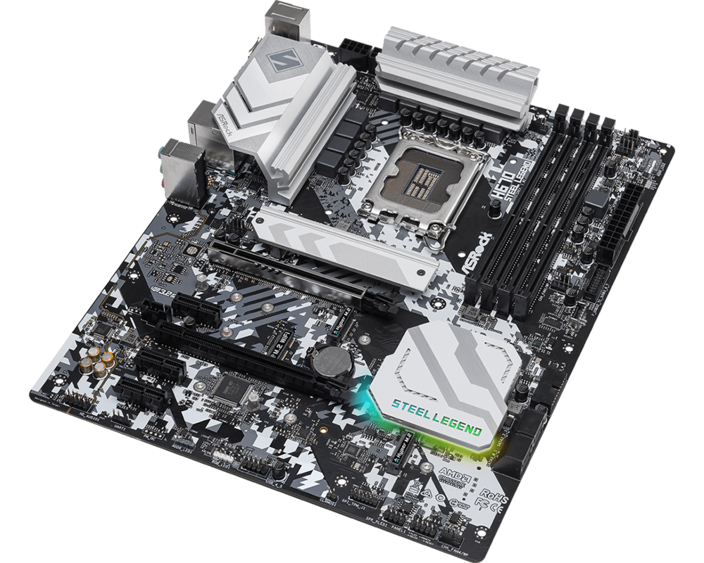 Дънна платка ASROCK H670 Steel Legend LGA1700 4x DDR4 DIMM HDMI DP 1xPCIe 5.0 x16 1xPCIe 4.0 x16 3xPCIe 3.0 x1 3