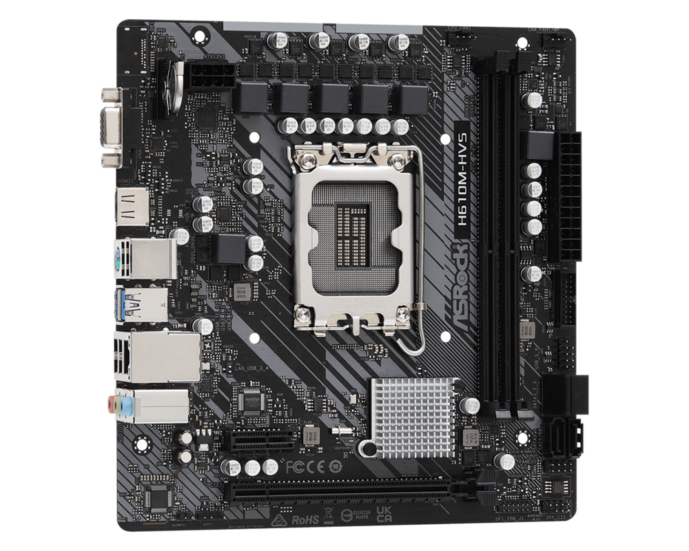 Дънна платка ASROCK H610M-HVS LGA1700 2x DDR4 DIMM HDMI D-Sub 1xPCIe 4.0 x16 1xPCIe 3.0 x1 10
