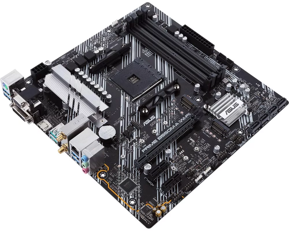 Дънна платка ASUS Prime B550M-A (WI-FI) socket AM4, 4xDDR4, Aura Sync, PCIe 4.0, Dual M.2, WiFi 6 4