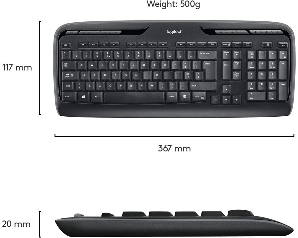 Клавиатура LOGITECH MK330 WL DESKTOP BK 5