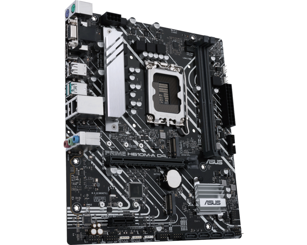 Дънна платка ASUS PRIME H610M-A D4, LGA 1700 mATX, 2x DDR4, Dual M.2, Aura Sync RGB 3