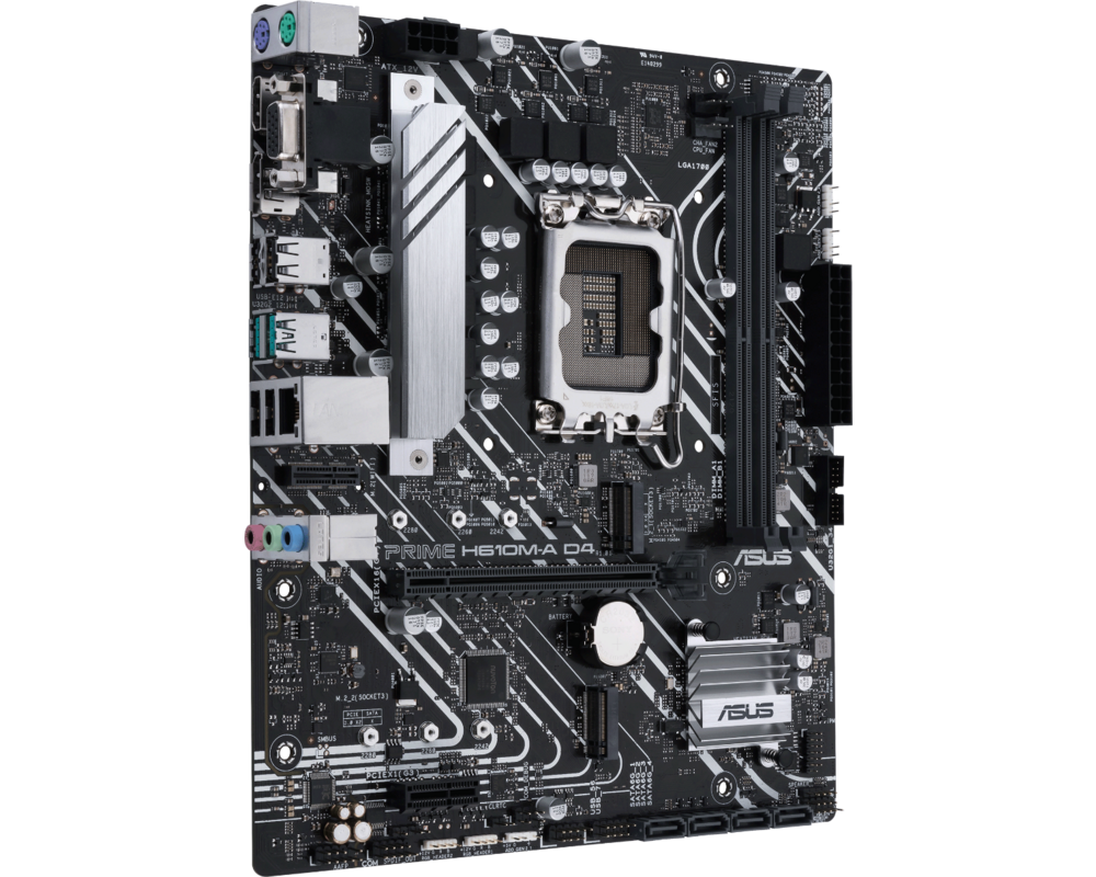 Дънна платка ASUS PRIME H610M-A D4, LGA 1700 mATX, 2x DDR4, Dual M.2, Aura Sync RGB 2