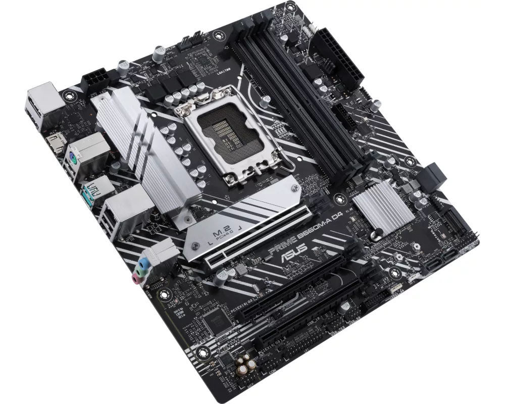 Дънна платка ASUS PRIME B660M-A D4, LGA 1700 mATX, 4x DDR4, Dual M.2, Aura Sync RGB 4