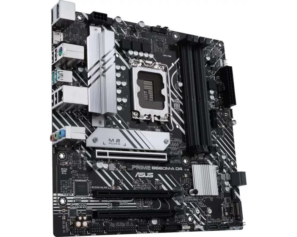 Дънна платка ASUS PRIME B660M-A D4, LGA 1700 mATX, 4x DDR4, Dual M.2, Aura Sync RGB 3