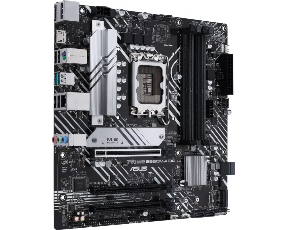 Дънна платка ASUS PRIME B660M-A D4, LGA 1700 mATX, 4x DDR4, Dual M.2, Aura Sync RGB 2
