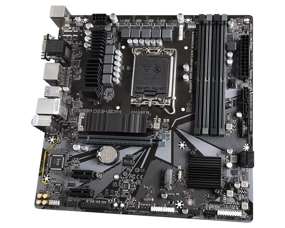 Дънна платка GIGABYTE Z690M DS3H, LGA 1700, mATX, RGB Fusion, DDR4 3