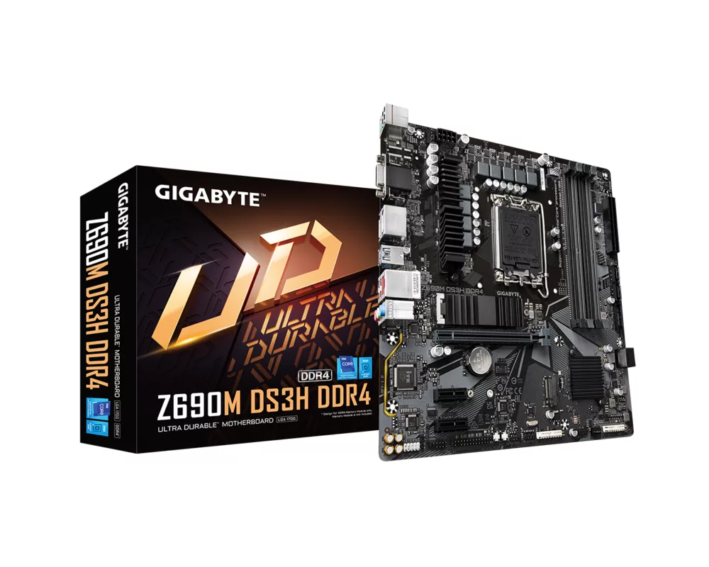 Дънна платка GIGABYTE Z690M DS3H, LGA 1700, mATX, RGB Fusion, DDR4 5