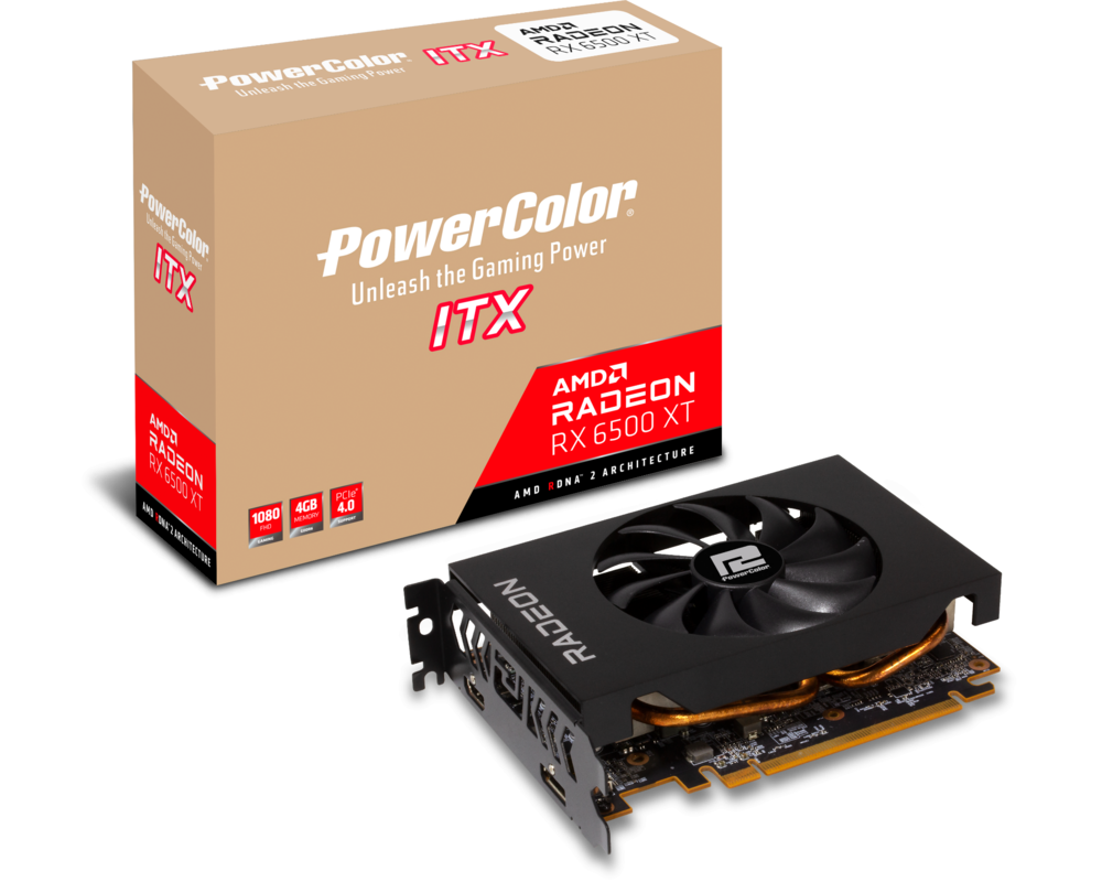 Видеокарта PowerColor Radeon RX 6500 XT ITX 4GB GDDR6 5