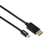 <span>Кабел</span> HAMA 54563 mini DisplayPort мъжко - DisplayPort мъжко, 1.8 m, Позлатени конектори, 3 звезди, Черен <span class='catalog-num-in-name'>HAMA-54563</span> - 