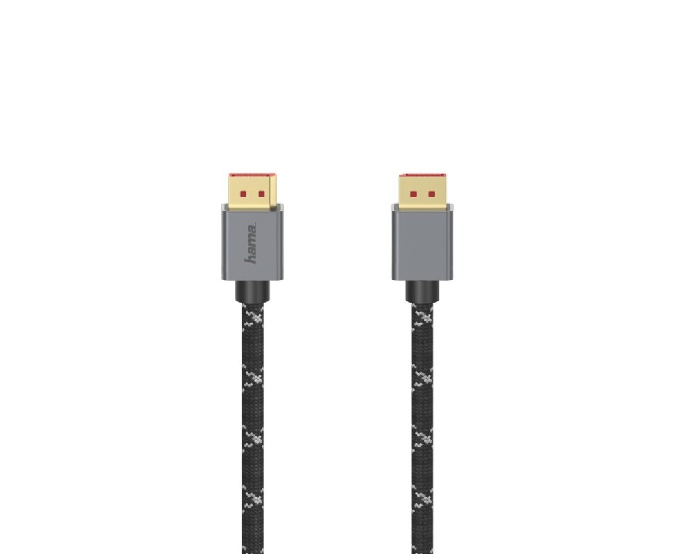 Кабел HAMA DisplayPort мъжко - DisplayPort мъжко, 2 м, 8K Ultra HD, Алуминий, Позл.конектори, Черен 2