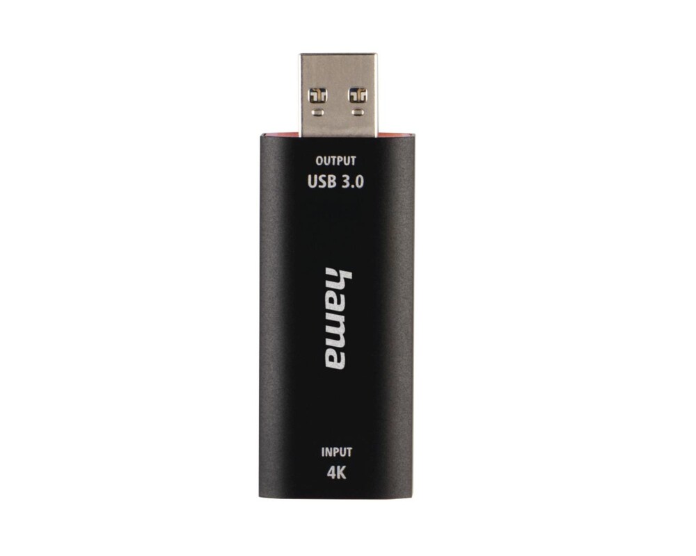 Адаптери Video Recording стик HAMA 74257, HDMI женско - USB мъжко, 4К, Черен 2