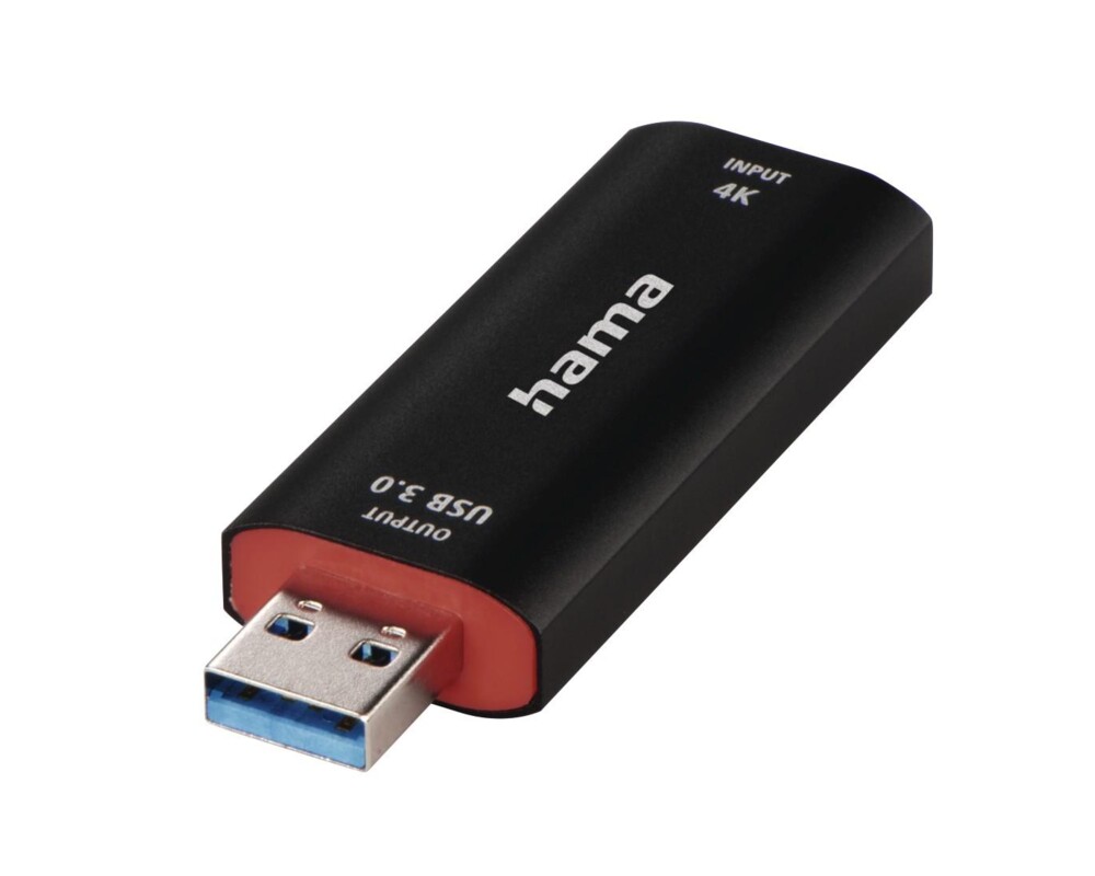 Адаптери Video Recording стик HAMA 74257, HDMI женско - USB мъжко, 4К, Черен 3