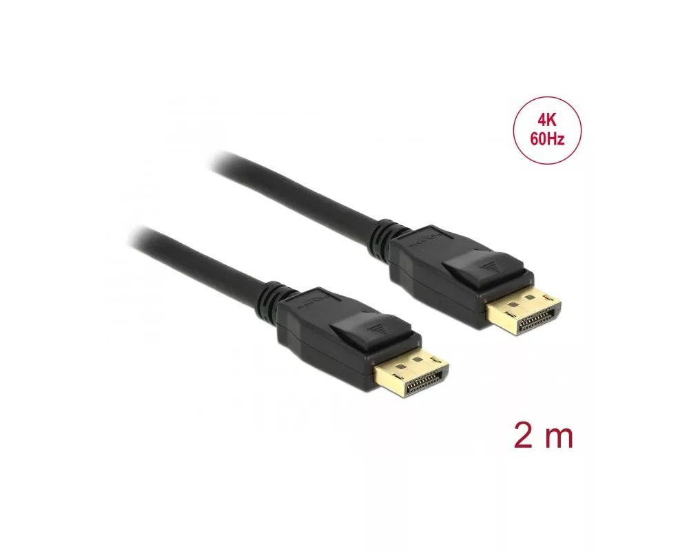 Кабел Delock DisplayPort мъжко - DisplayPort мъжко, 2.0м, 4K, Черен 2