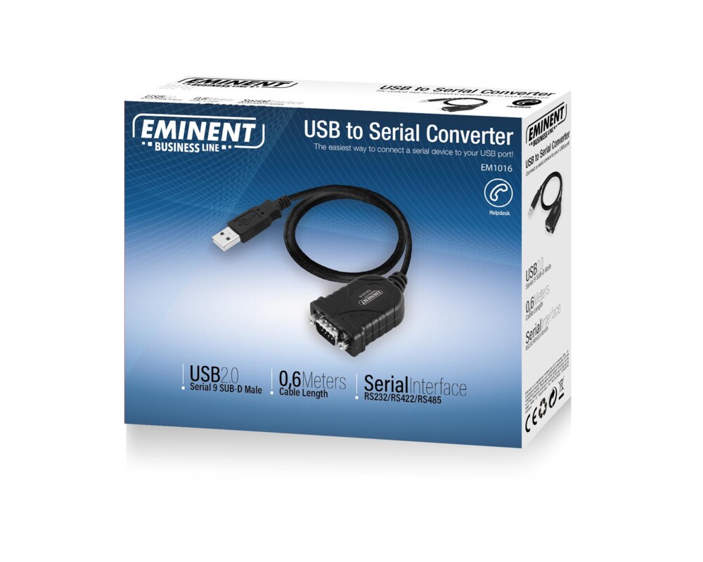 Адаптери RAID Ewent USB - RS232 9 пин мъжко, Черен 4