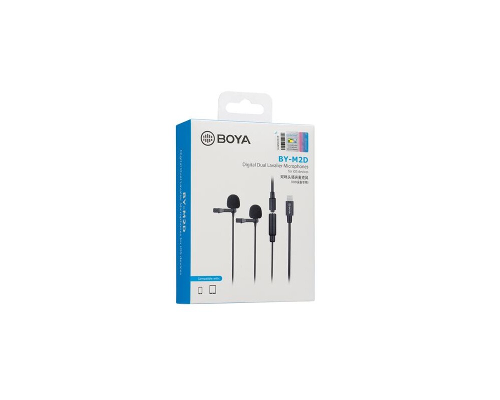 Микрофон брошка 2 броя BOYA BY-M2D, Lightning, iOS 5