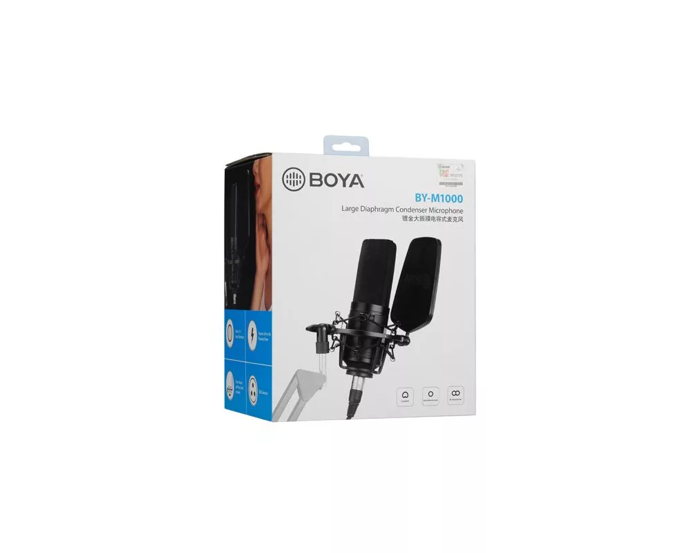 Микрофон BOYA BY-M1000 - кондензаторен, XLR 4