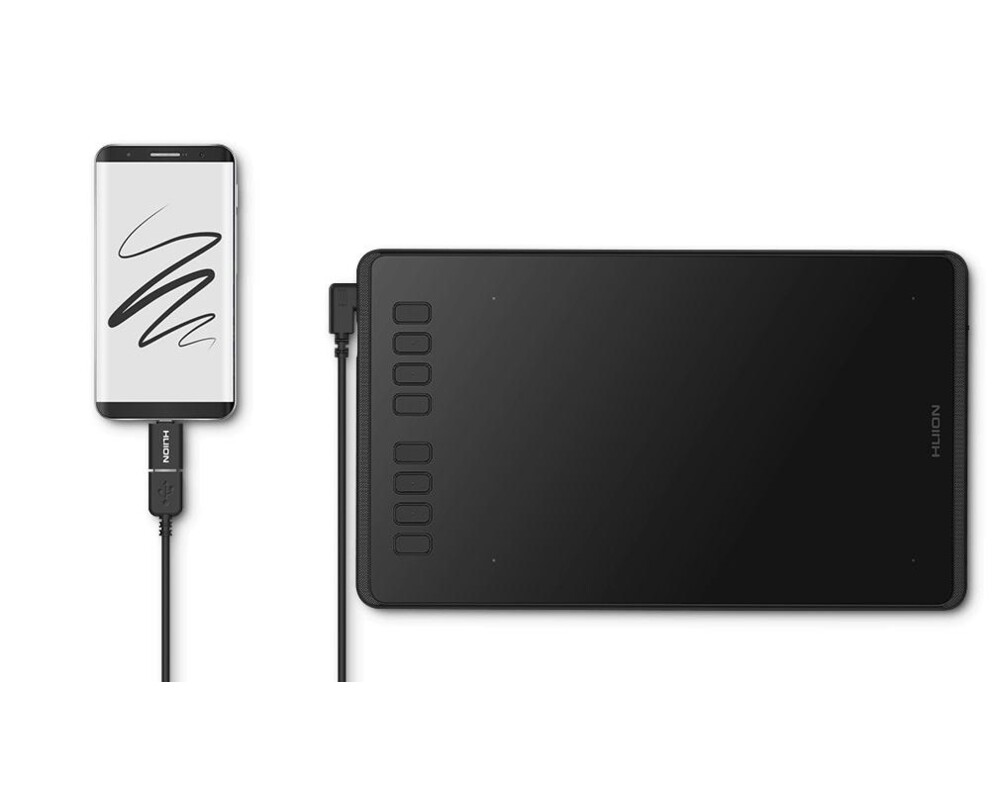 Графичен таблет HUION Inspiroy H950P, USB, Черен 2