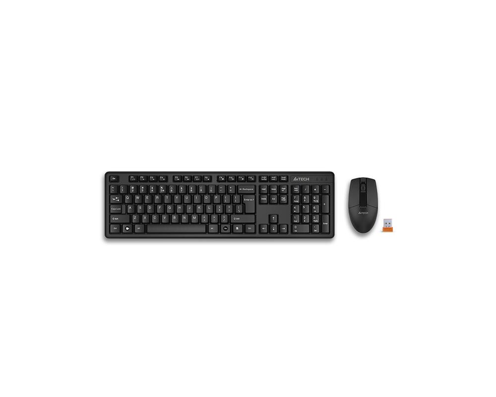 Клавиатура Комплект клавиатура и мишка A4tech 3330N, Безжичен, 2.4G Hz, Черен 5
