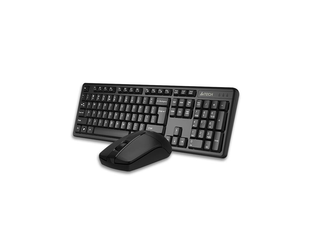 Клавиатура Комплект клавиатура и мишка A4tech 3330N, Безжичен, 2.4G Hz, Черен 4