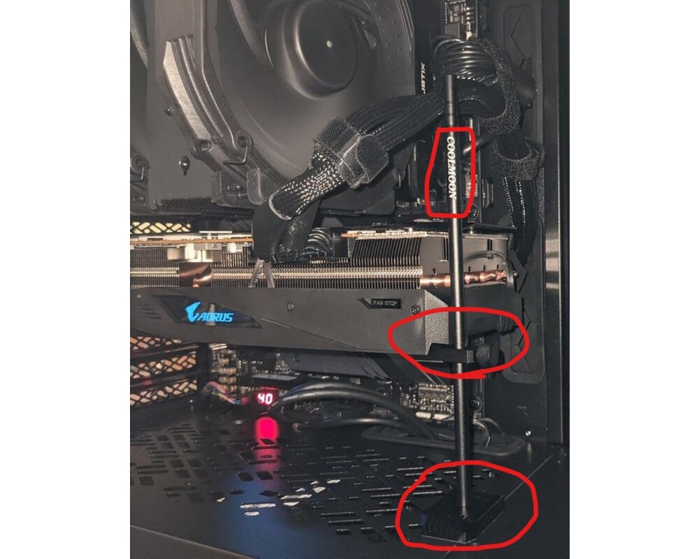 Контролер Държач за графична карта COOLMOON CM-VT192, Алуминий, Черен 4