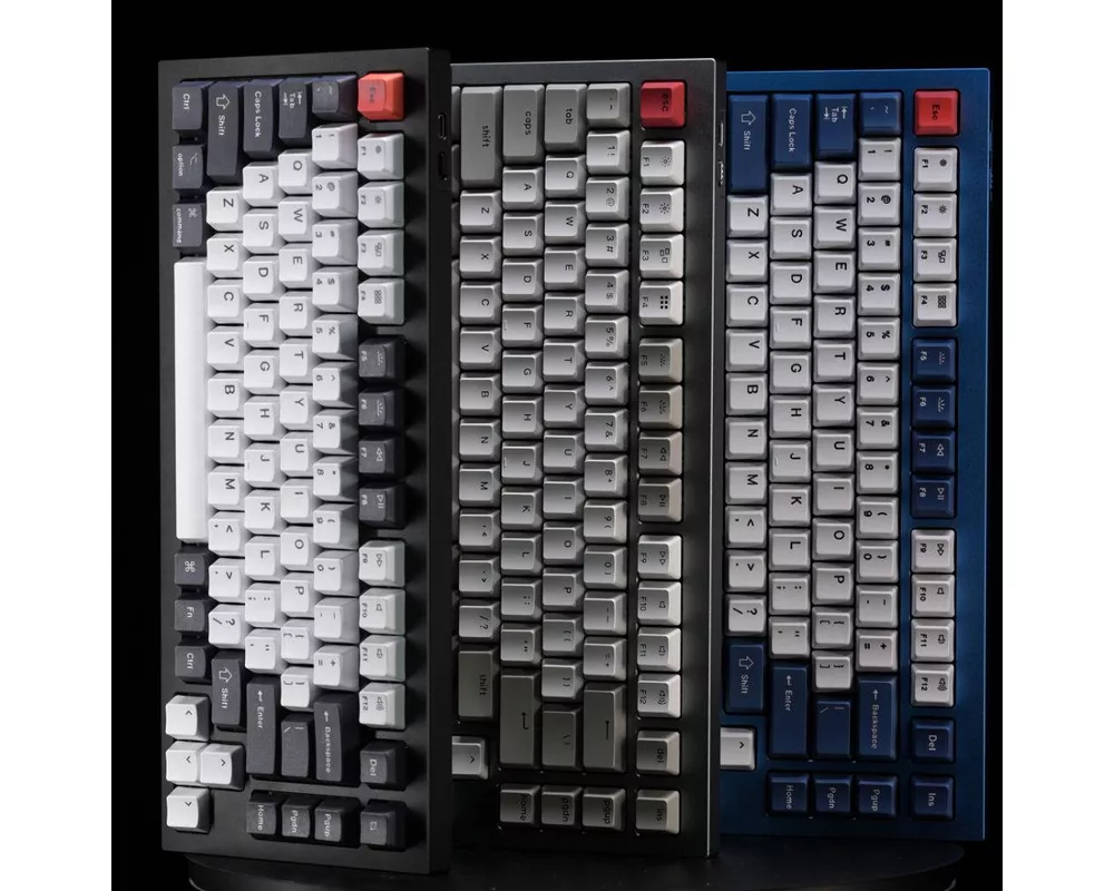 Клавиатура Геймърска Механична клавиатура Keychron Q1 Silver Grey QMK TKL Gateron G Pro Red Switch RGB LED ABS 2