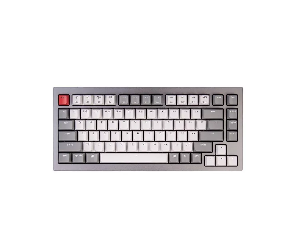 Клавиатура Геймърска Механична клавиатура Keychron Q1 Silver Grey QMK TKL Gateron G Pro Red Switch RGB LED ABS 5
