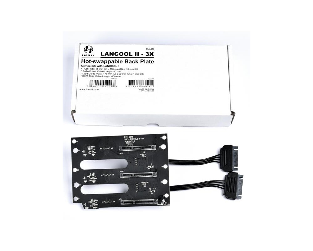Контролер Планка Lian Li Lancool II-3X SATA Hot-Swap Backplate, Черен 3