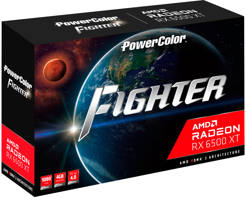 Видеокарта PowerColor Fighter Radeon RX 6500 XT 4GB GDDR6 6