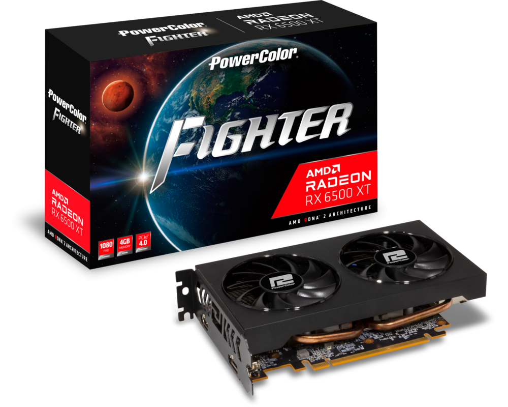 Видеокарта PowerColor Fighter Radeon RX 6500 XT 4GB GDDR6 5