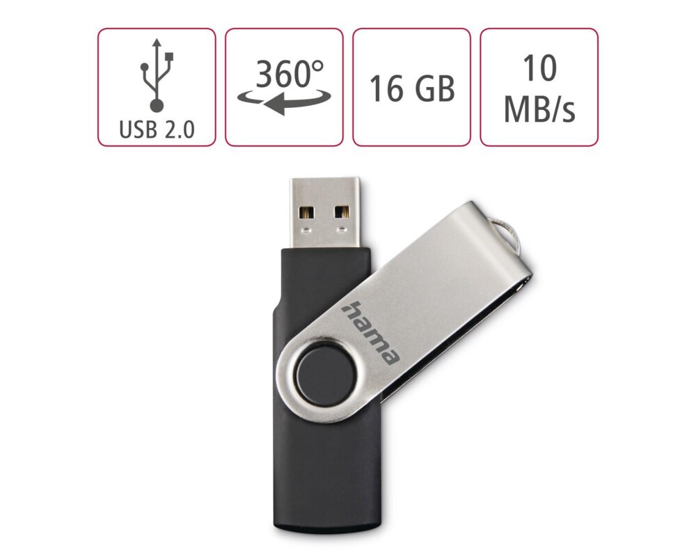 Флаш памет Rotate, 16GB, HAMA-94175 3