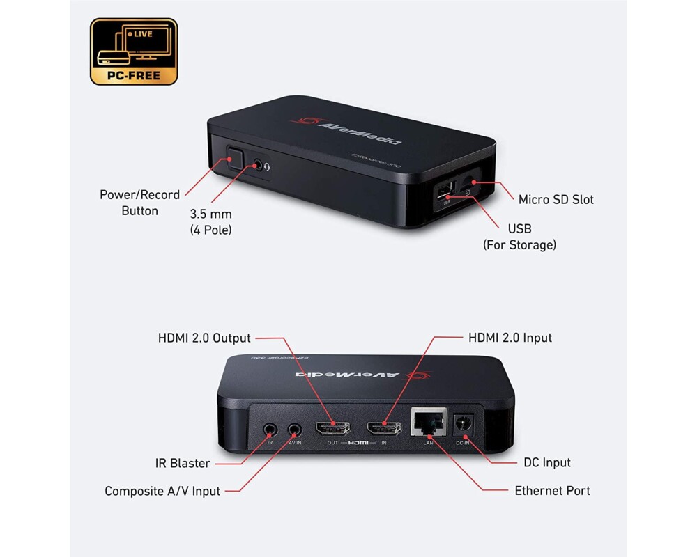 TV тунер/видео устройство Външен кепчър AVerMedia Capture HD Video EZRecorder 330 2