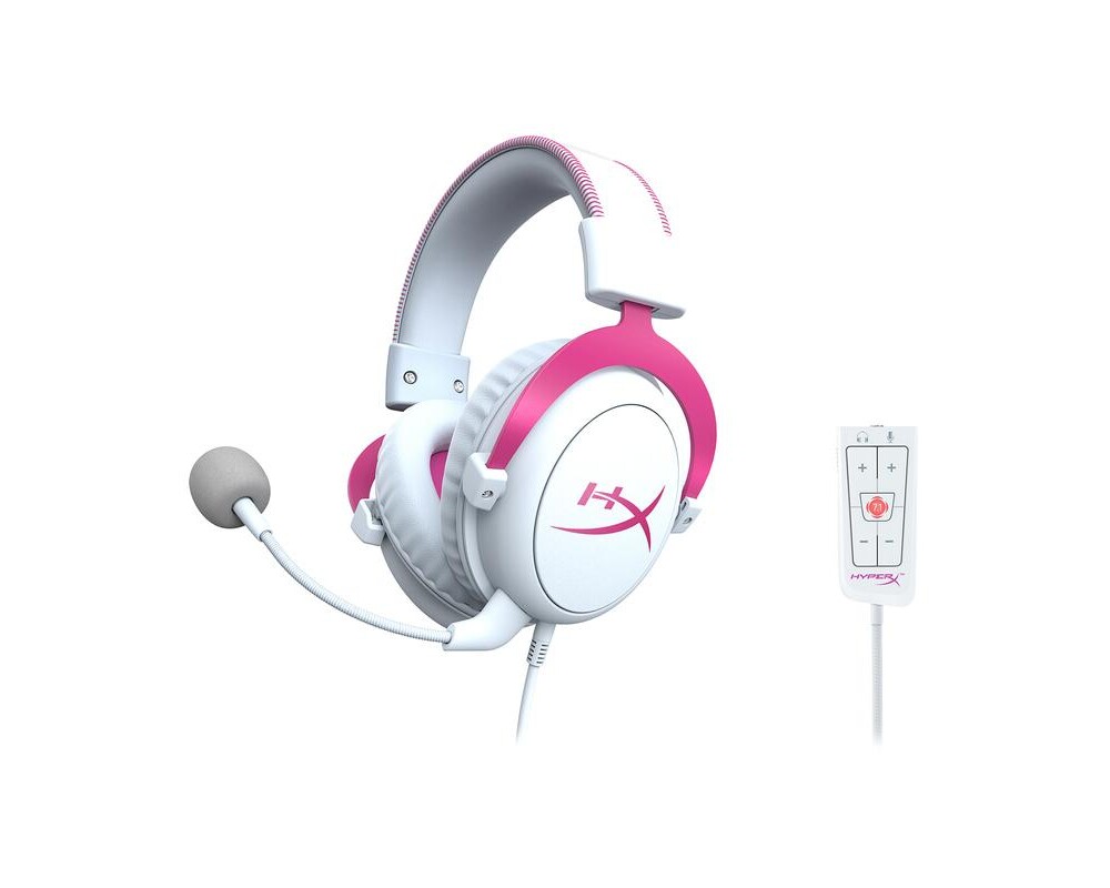 Слушалки Геймърски слушалки HyperX Cloud II Pink, Микрофон, Розово/Бяло 5