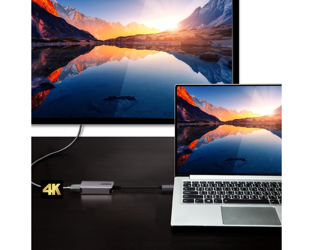 Адаптери ATEN UC3008A1, USB-C мъжко - HDMI женско, 4K, Черен 2