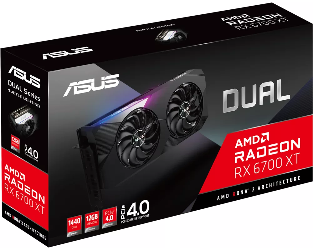 Видеокарта ASUS Dual Radeon RX 6700 XT OC Edition 12GB GDDR6 11