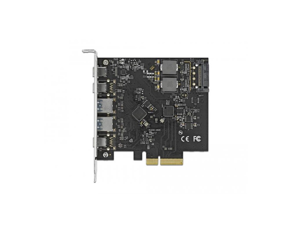 Контролер Delock PCI Express Card x4 -> 3 x USB-C + 2x USB-A 10Gbps 3